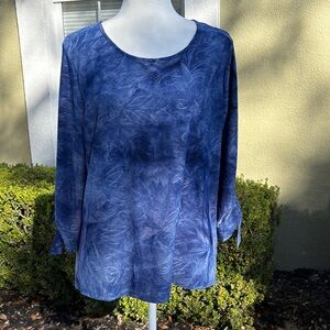 Hudson Harper 3/4 Tie Grommet Sleeve Blue Women's Top NWT